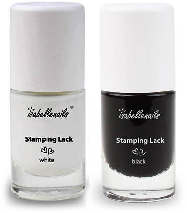 Zestaw do stemplowania paznokci 2 x lakier do stempli + blaszka