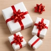 Kokardki świąteczne na prezenty samoprzylepne 4 szt.
