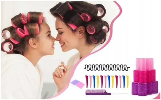 Zestaw przyborów do włosów wałki 34 elementy