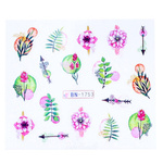 Naklejki wodne na paznokcie kwiaty BN-1753