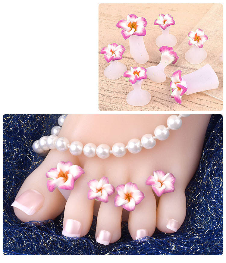 Pojedyncze separatory do paznokci do pedicure kwiaty 8 sztuk