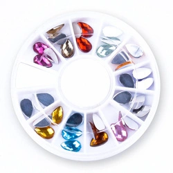 Zestaw ozdób do paznokci kropelki mix 12 kolorów - karuzela