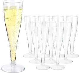 Plastikowe kieliszki do szampana 10 szt 120 ml