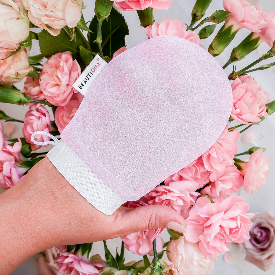 BEAUTIONA złuszczająca rękawica do peelingu twarzy
