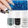 Zestaw do stemplowania paznokci lakiery silver, gold, white, black + blaszka
