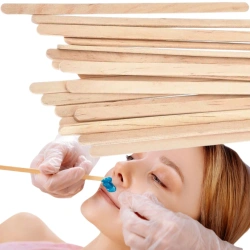 Szpatułki drewniane do depilacji wąskie 100 szt 140x6 mm