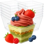 Kubki pucharki na deser jednorazowe do mono porcji 50 szt. 120 ml