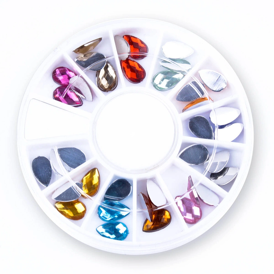 Zestaw ozdób do paznokci kropelki mix 12 kolorów - karuzela