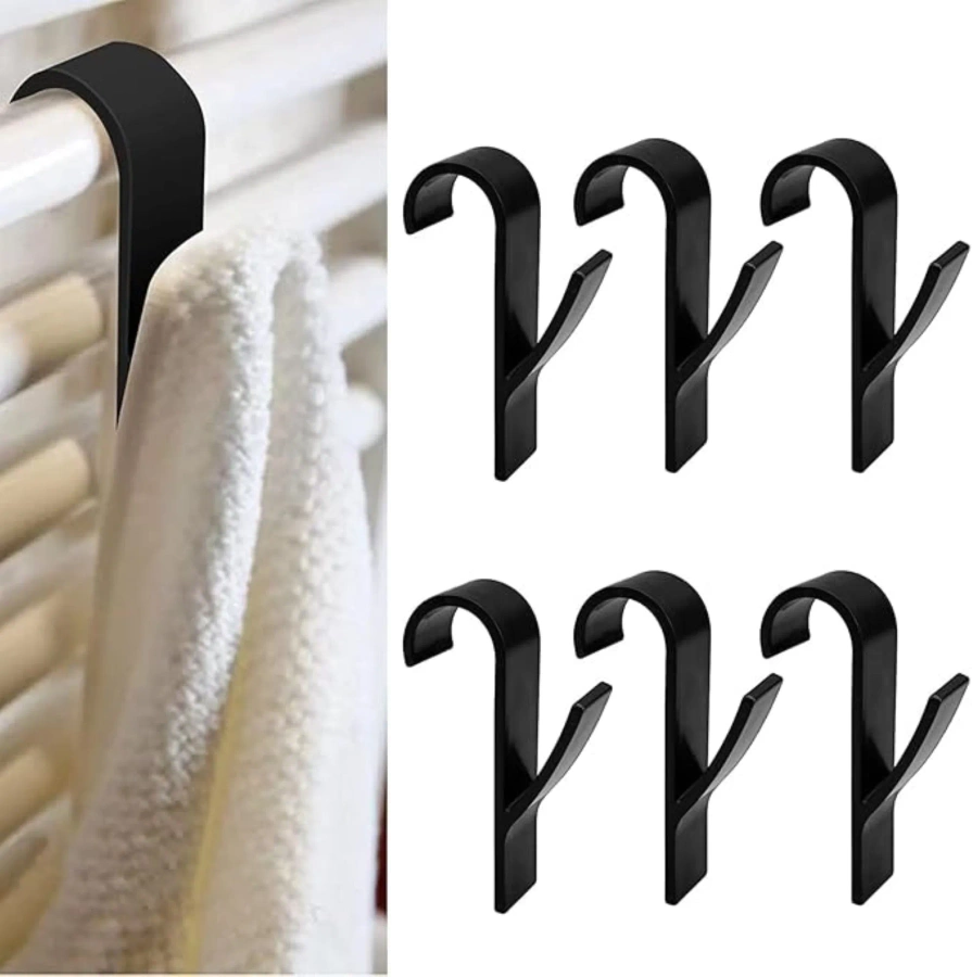 Wieszak na ręczniki czarny 2 szt