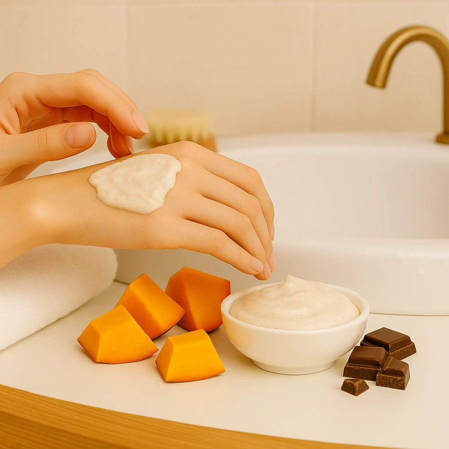 Peeling cukrowy gruboziarnisty do ciała o zapachu dynia & czekolada 250 ml