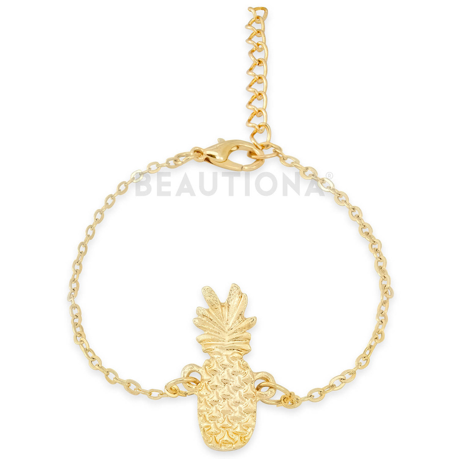 Zestaw bransoletek złotych muszla ananas 4 sztuki