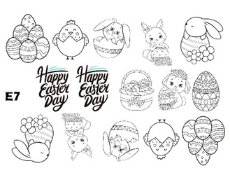 Naklejka wodna wielkanocna E7