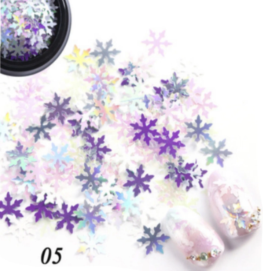 Ozdoby do paznokci śnieżynki holo #5
