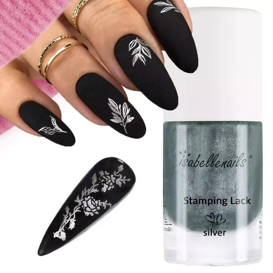 Isabellenails Lakier do stempli srebrny 7 ml
