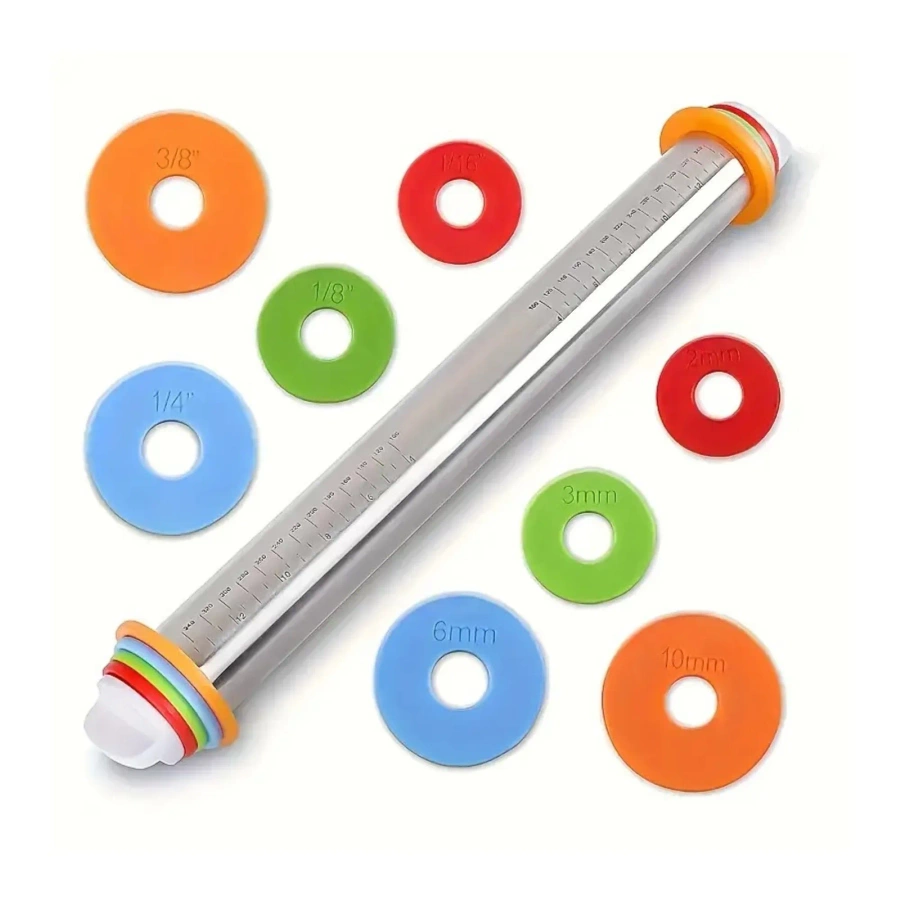 Regulowany stalowy wałek do ciasta 43 cm