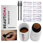Zestaw do stylizacji brwi - stempel dark brown, szablony, szczoteczki