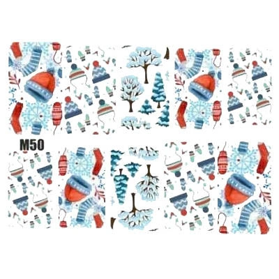 Naklejki wodne świąteczne na paznokcie M50