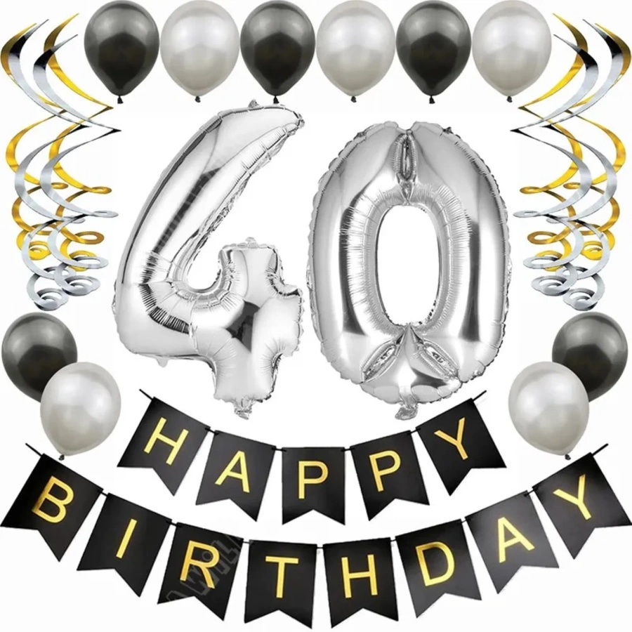 Girlanda baner z napisem Happy Birthday na urodziny 12x15,5 cm