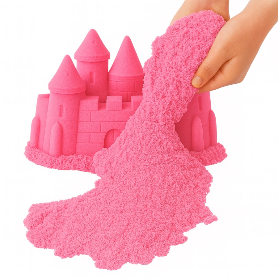 Piasek Kinetyczny 1 kg Różowy – Super Plastyczna Piaskolina dla Dzieci