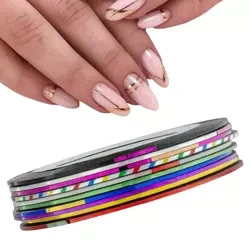 Samoprzylepne taśmy do zdobień paznokci 10 sztuk