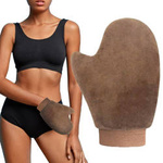 Rękawica do ciała do aplikacji samoopalacza brązowa