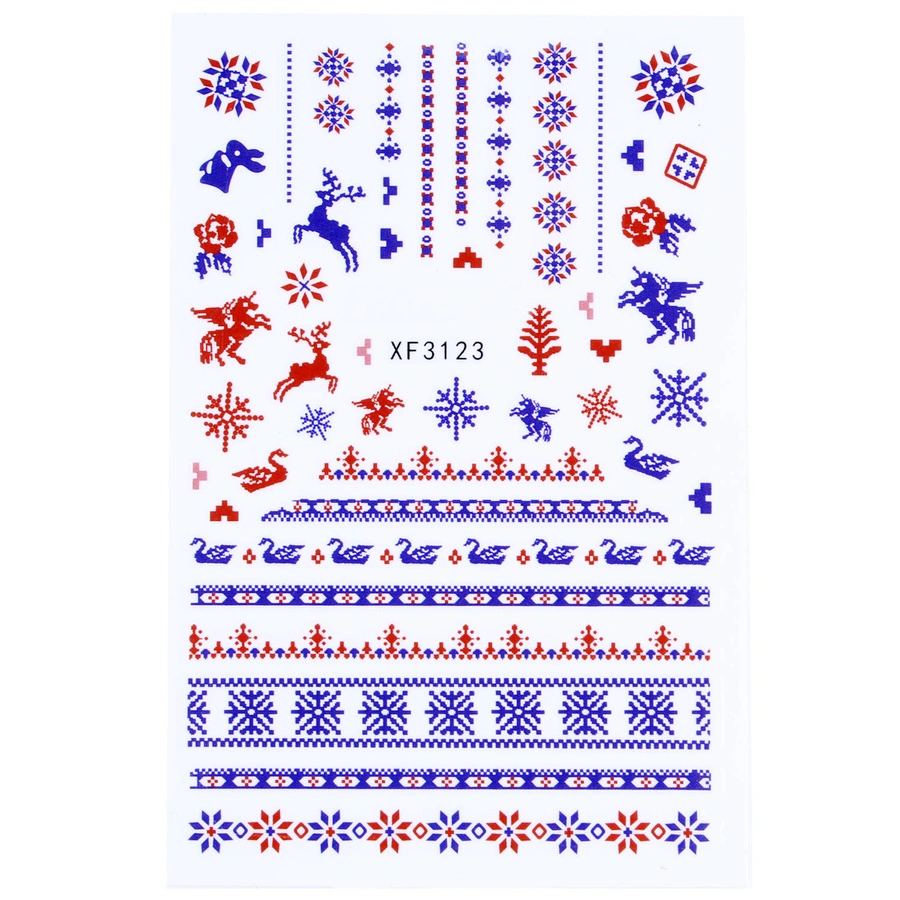 Naklejki 3D na paznokcie świąteczne XF 3123