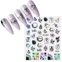 Naklejki na paznokcie samoprzylepne motyw roślinny