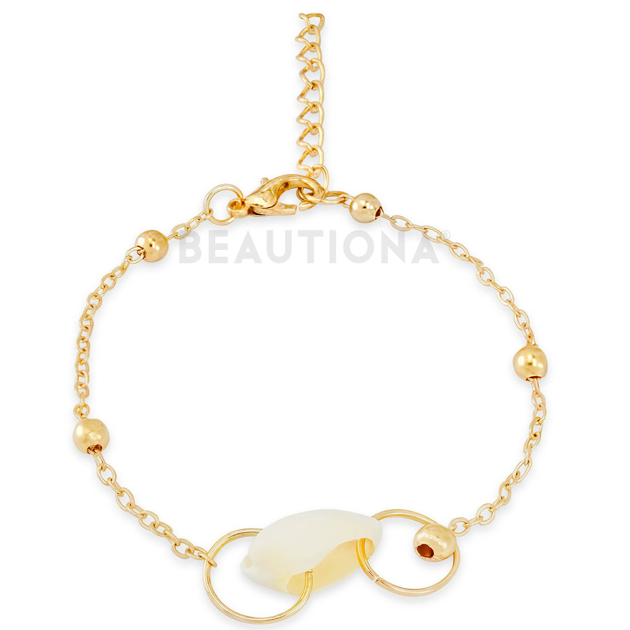 Zestaw bransoletek złotych muszla ananas 4 sztuki