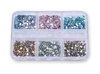 Zestaw ozdób do paznokci cyrkonie 6 kolorów- kasetka