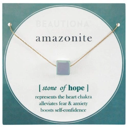 Naszyjnik na złotym łańcuszku z amazonitem