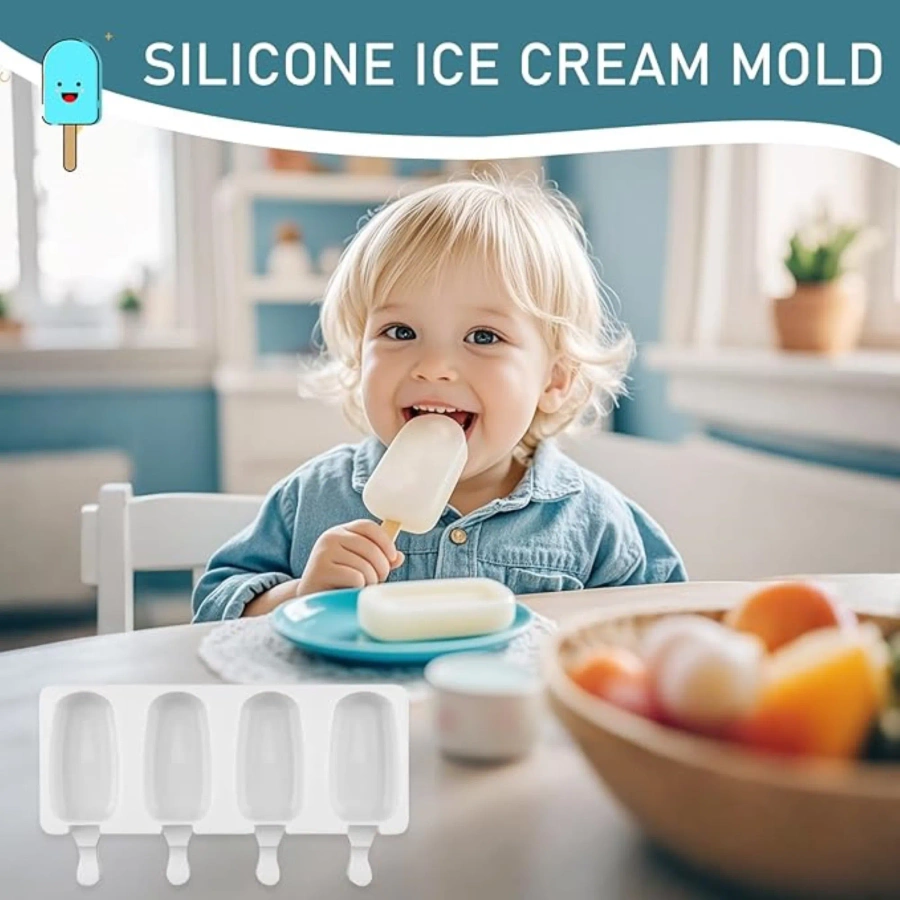 Zestaw silikonowych foremek do lodów z patyczkami