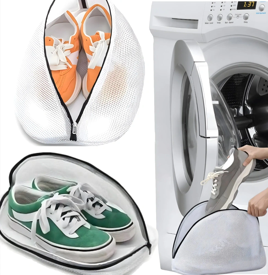 Worek z siatki do prania obuwia z zamkiem biała 25x30 cm