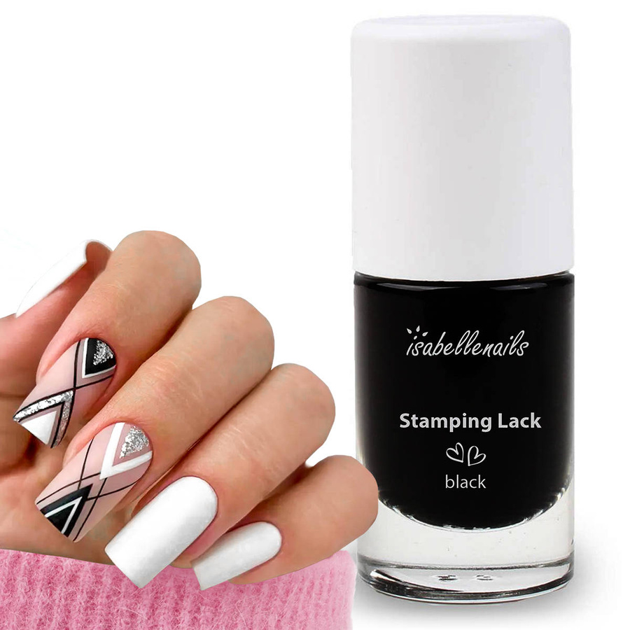 Isabellenails Lakier do stempli czarny 7 ml