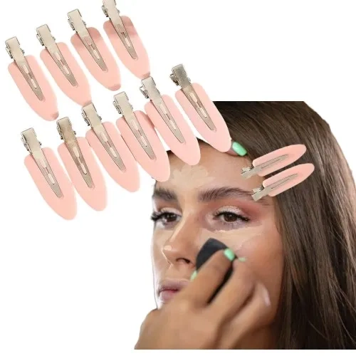 Zestaw bezuciskowych spinek do włosów pudrowy róż