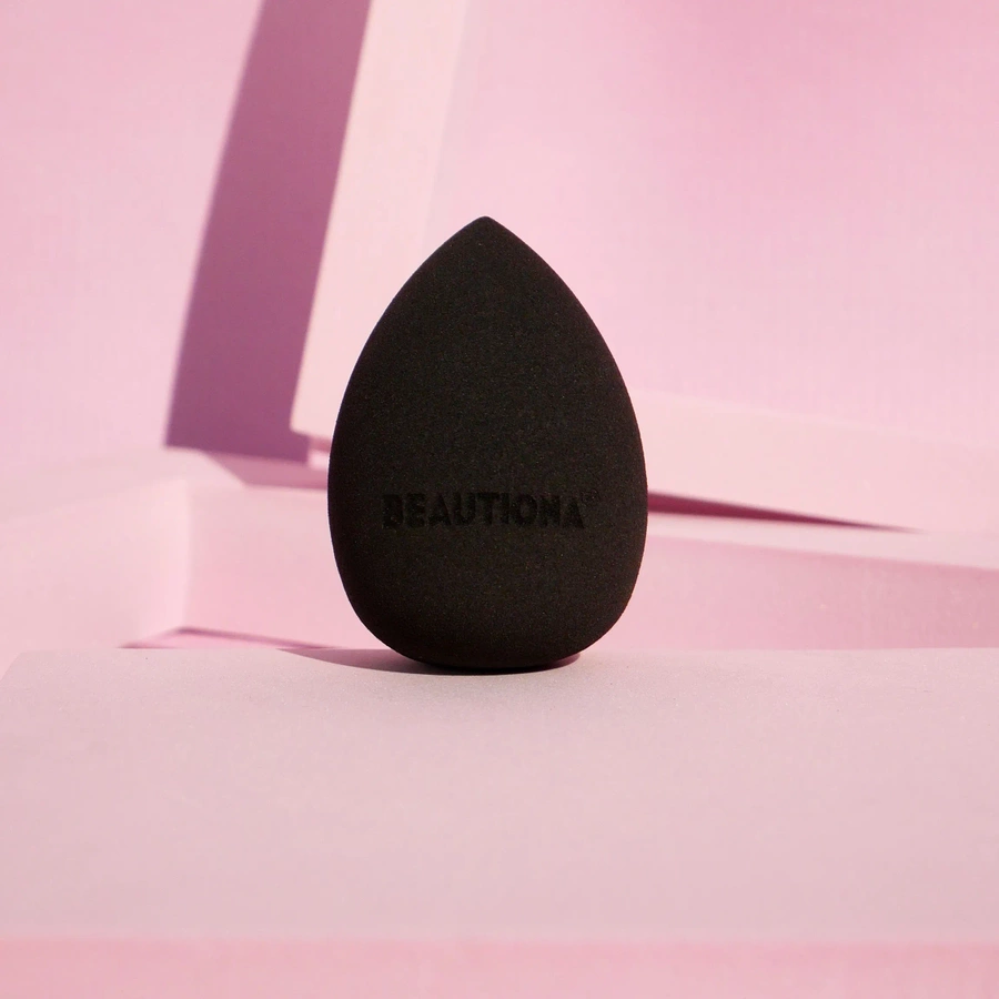 Beautiona gąbka do makijażu czarny blender w kształcie łezki