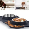 Podwójna miska metalowa dla psa i kota 45x25 cm
