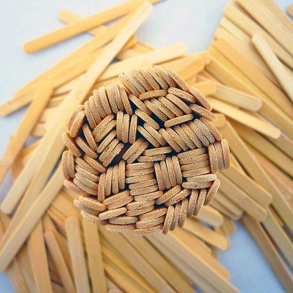 Szpatułki drewniane do wosku wąskie 100 sztuk