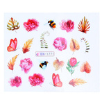 Naklejki wodne na paznokcie kwiaty BN-1771