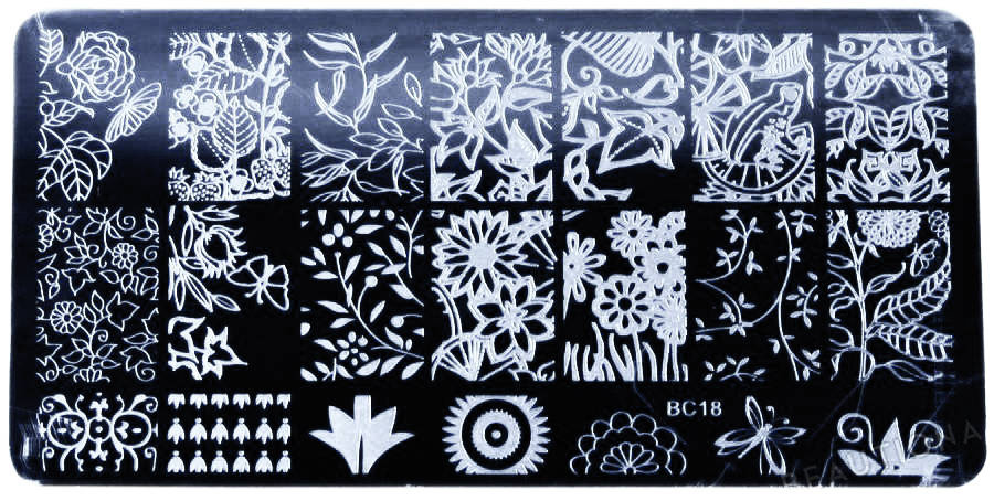 Zestaw do stemplowania paznokci lakiery silver, gold + blaszka