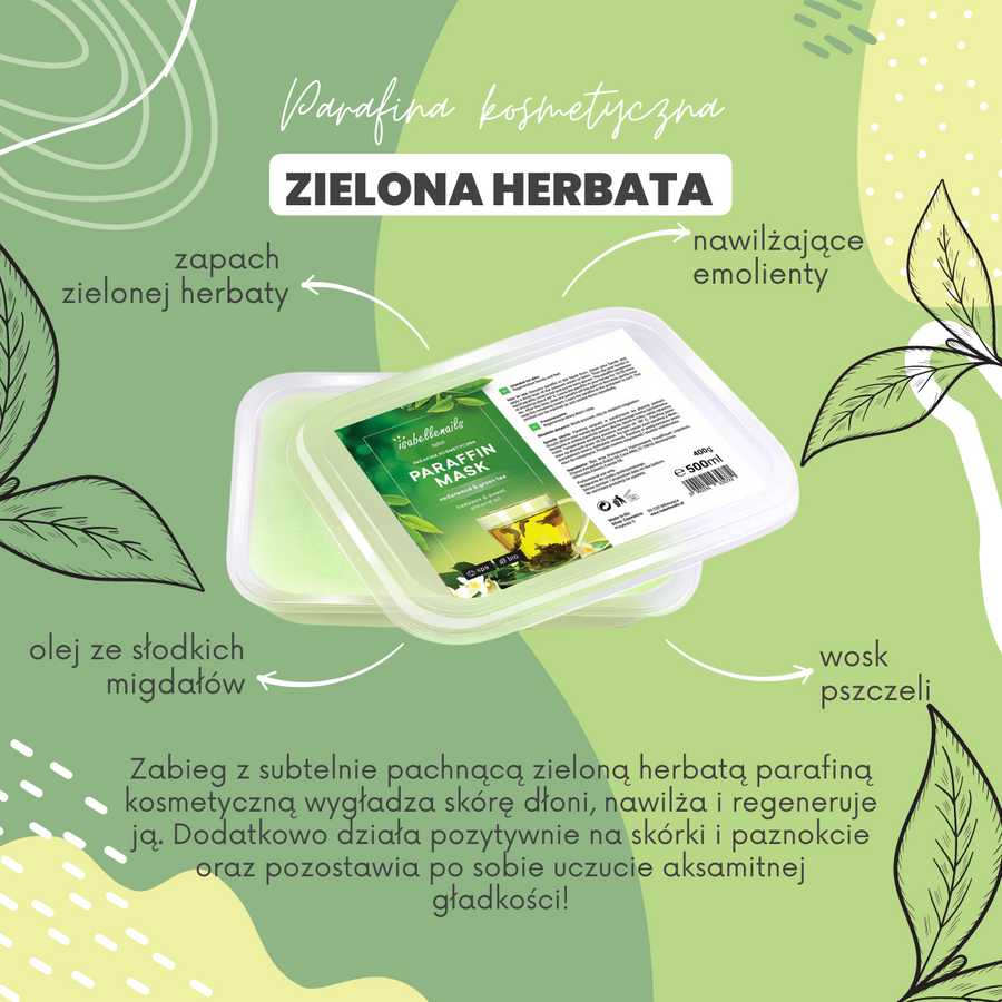 Parafina kosmetyczna isabellenails zielona herbata 500 ml