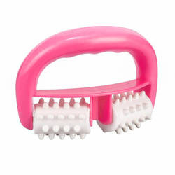 Masażer antycellulitowy, roller dwustrefowy do masażu, różowy