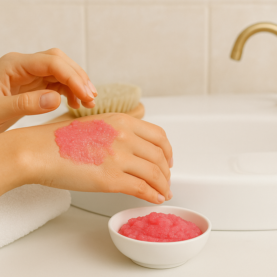 Peeling cukrowy do ciała o zapachu truskawkowej pianki 250 ml