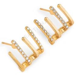 Kolczyki złote z cyrkoniami na sztyfcie