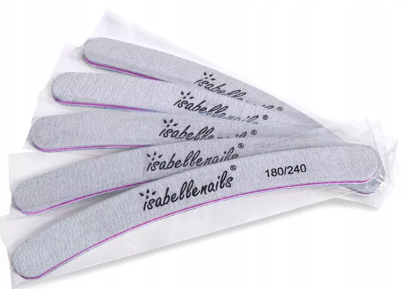 Pilniki do paznokci banan zebra 180/240 - zestaw 25 szt bezpieczny zestaw